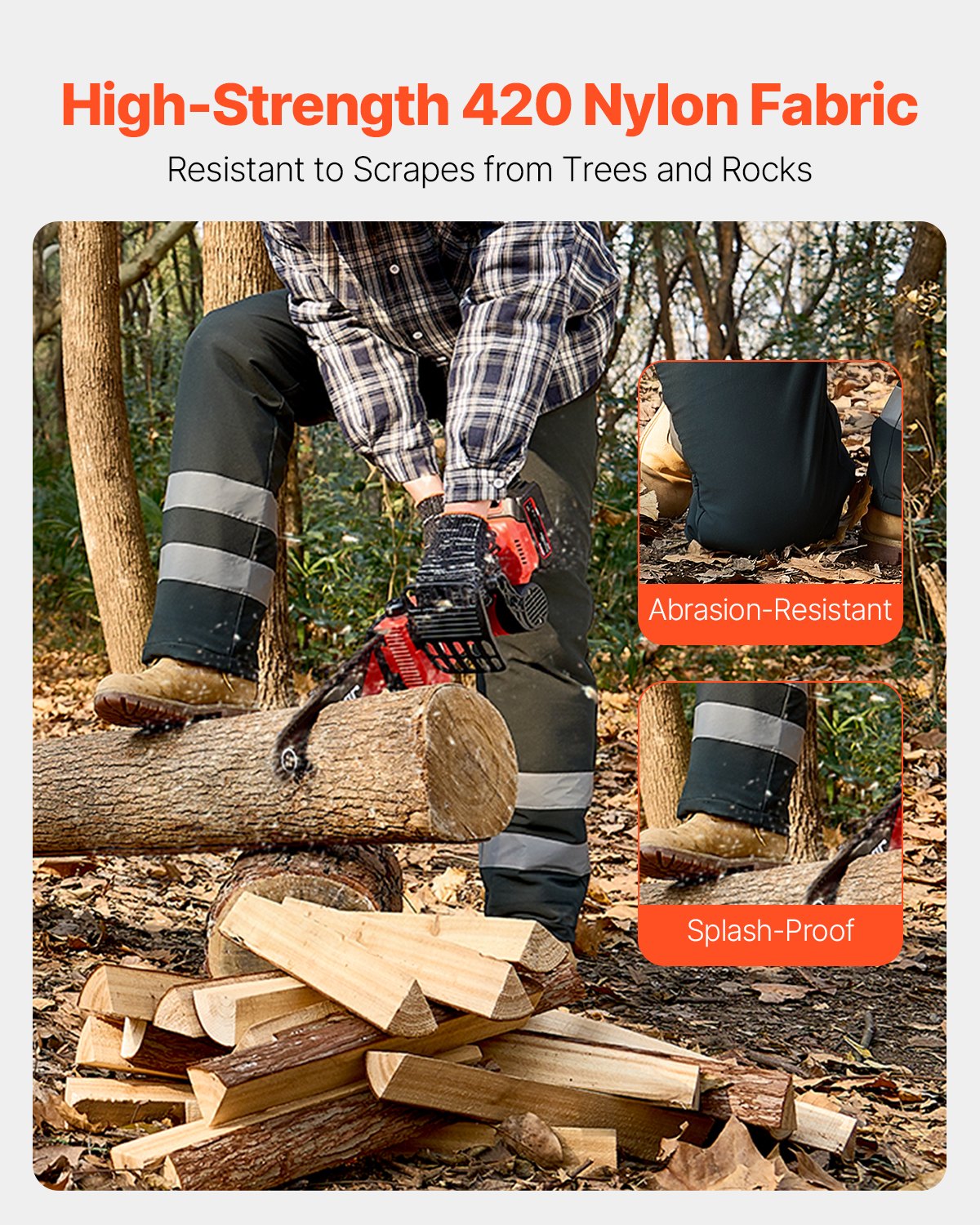 Chainsaw Chaps 43.3" Wrap Style Chainsaw Safety Chaps Class A X-Large