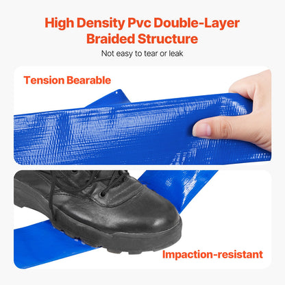 Backwash Hose 2 in x 100 ft Blue high quality hose complete with fittings