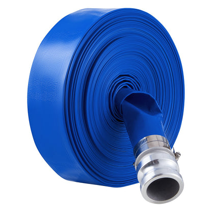 Backwash Hose 2 in x 100 ft Blue high quality hose complete with fittings