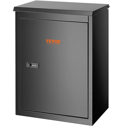 Outdoor Parcel Delivery Boxes 15.4" x 10.6" x 20.5", Galvanized Steel Wall Mounted Mailbox with Combination Lock, Anti-Theft, IPX3 Waterproof, Lockable Large Mailbox for Porch, Curbside