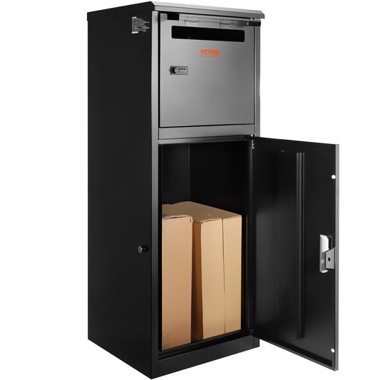 Outdoor Parcel Delivery Boxes 16.2"x15.8"x44", Galvanized Steel Packaging Box with Combination Lock, Removable Anti-Theft, IPX3 Waterproof Parcel Drop Box for Patio, Porch