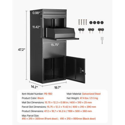 Paketleveranslådor för utomhusbruk 47,2 i låsbar paketlåda |  EU