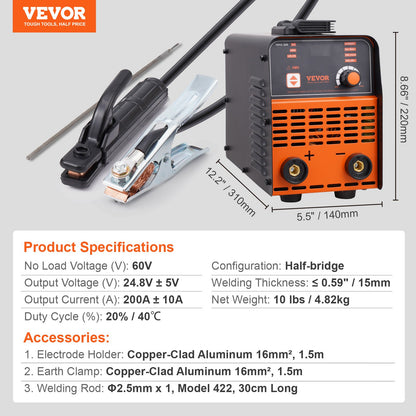 ARC Stick Welder 220V 200A 2in1 Lift TIG-svetsmaskin Hot Start