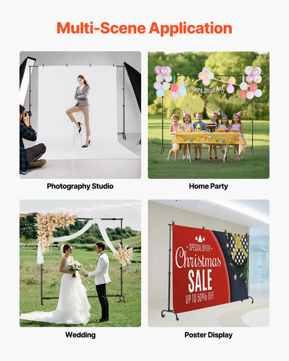 Backdrop Stand Flyttbart Stand Kit 7 x 10 ft för Party & Photo Video Studio