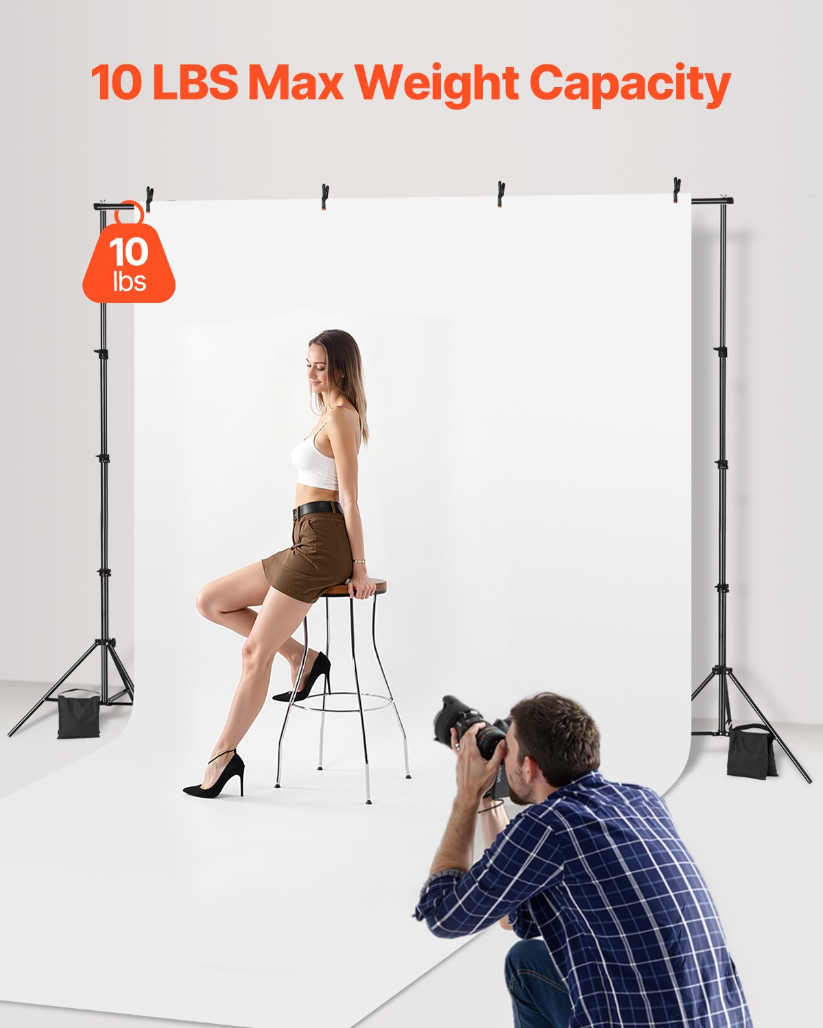 Bakgrundsstativ Bakgrundsstativsats 7 x 10 fot för fest och fotostudio