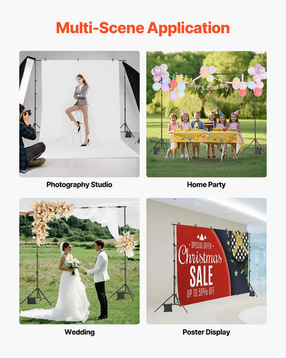Bakgrundsstativ Bakgrundsstativsats med 2 stativ för fest och fotostudio