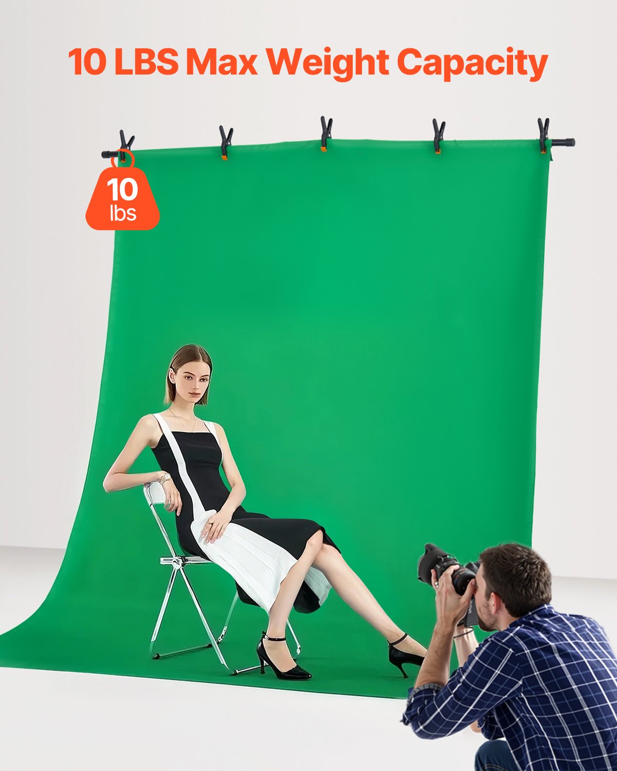 Bakgrundsstativ Bakgrundsstativsats 5 x 6,5 fot för fest och fotostudio