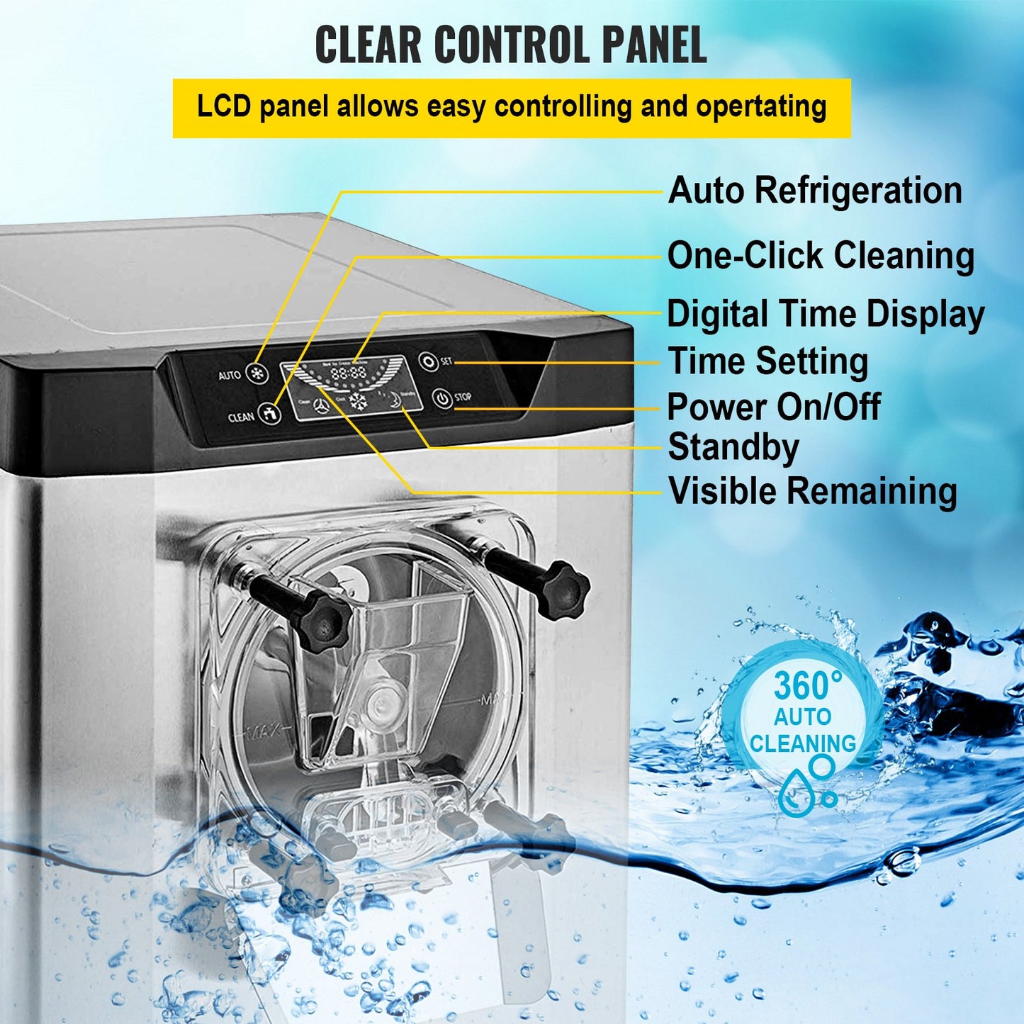 Commercial Hard Ice Cream Machine 3.5-4.4 UK Gallon/H Stainless Steel Ice Cream Machine
