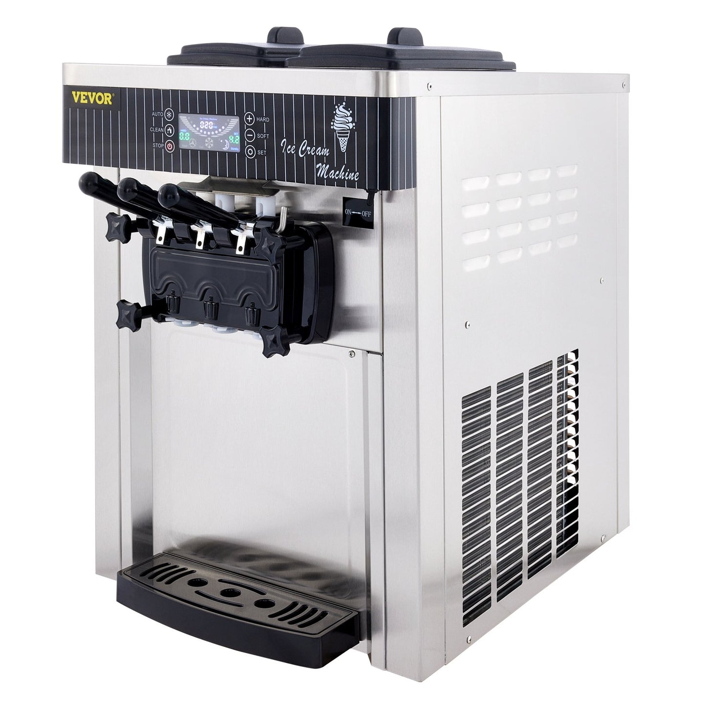 Mjukglassmaskin 2200W kommersiell bänkskiva mjukglassmaskin 5,3 till 7,4 liter per timme Glassmaskin för restauranger Barer Caféer Bagerier
