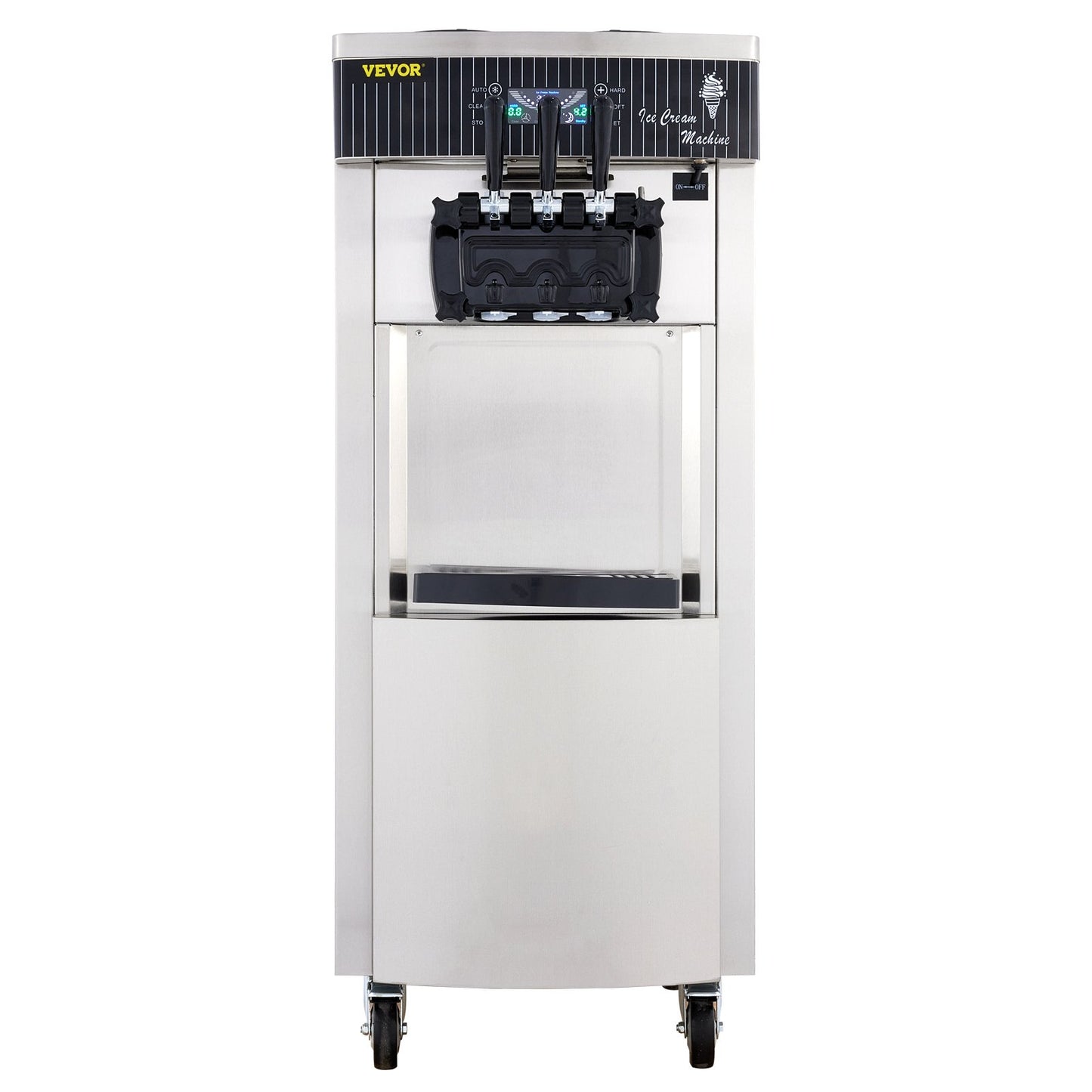 Mjukglassmaskin 2200W kommersiell vertikal mjukglassmaskin 5,3 till 7,4 liter per timme Glassmaskin för restauranger Barer Caféer Bagerier