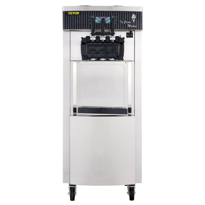 Mjukglassmaskin 2200W kommersiell vertikal mjukglassmaskin 5,3 till 7,4 liter per timme Glassmaskin för restauranger Barer Caféer Bagerier