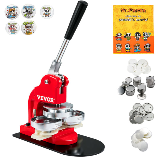 Button Maker Machine, 75 mm (3 tum) Badge Punch Press Kit, Barn DIY-presenter Pin Maker, Tillbehör för knapptillverkning med 500 st knappdelar & Circle Cutter & Magic Book