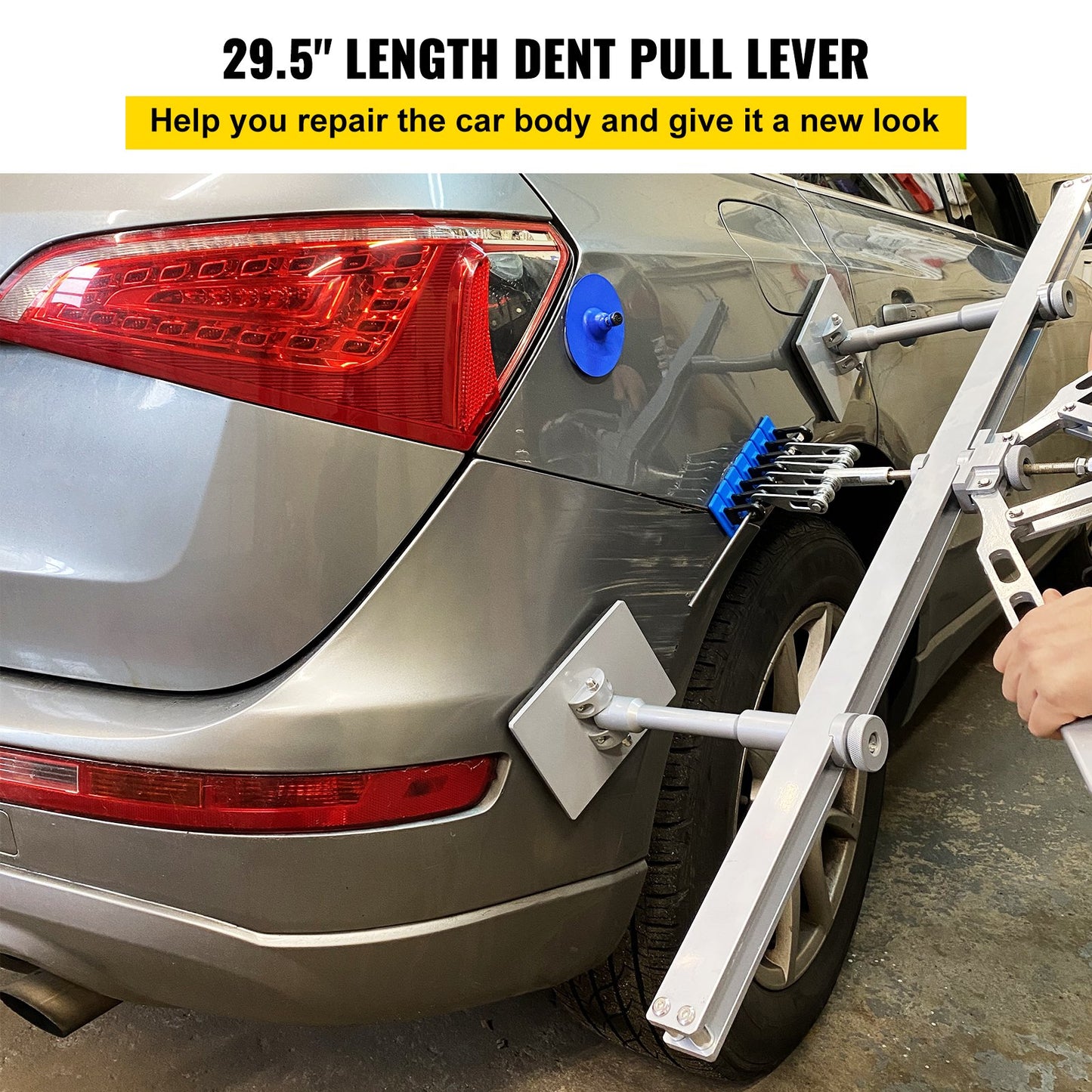 750 mm Dent Pull Spak Bar Kit Aluminiumstål Dent Dra 6 Klokrok