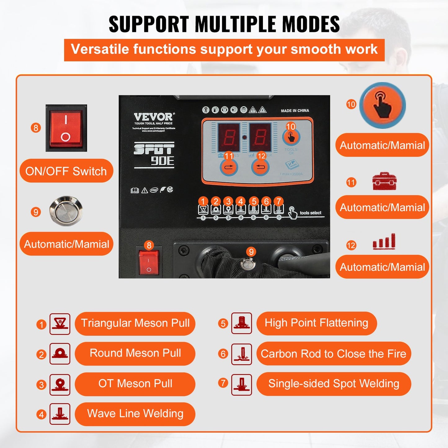 3KW dents welder vehicle repair puller kit Panel Spot dent spotter