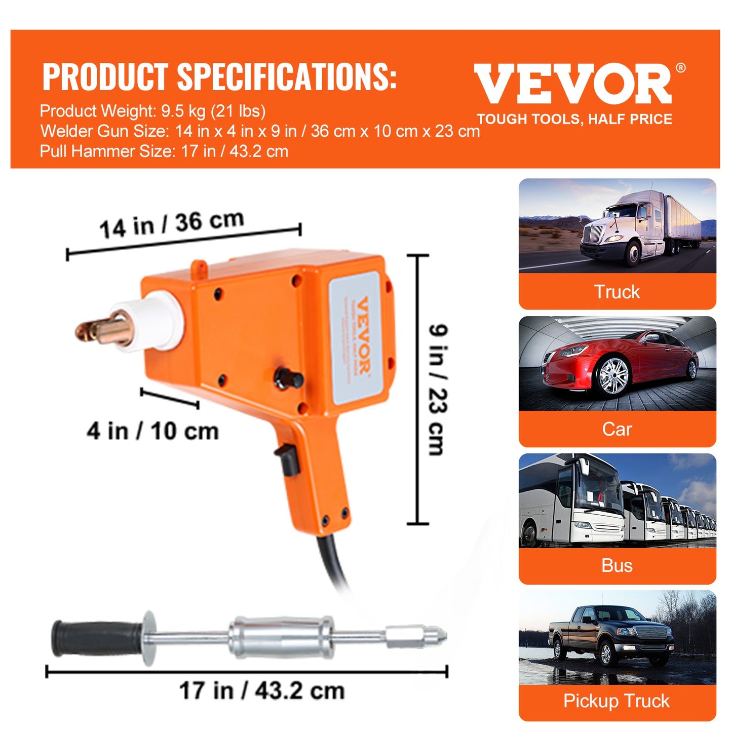 Auto Body Dent Repair Kit Dubbsvetsarsats 800VA Dubbbuckla Spot