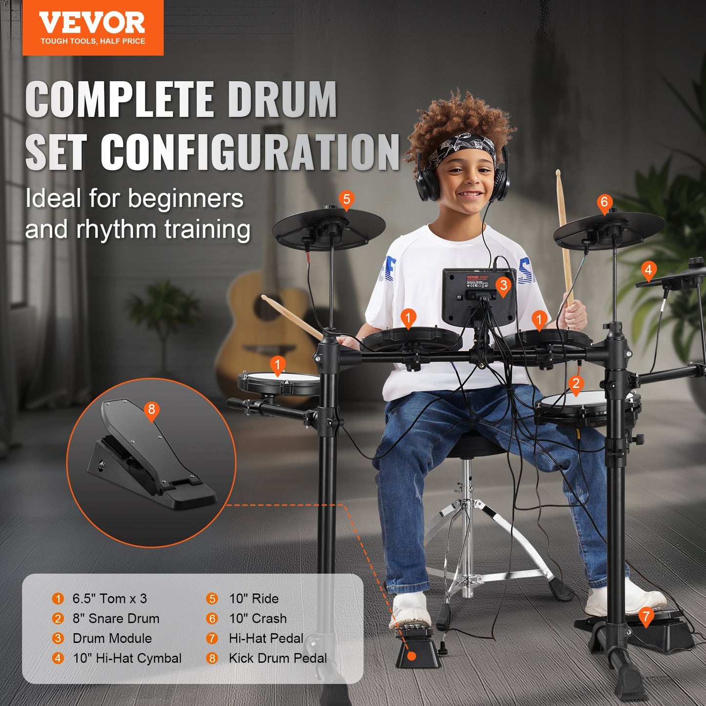 Electric drum set electronic drum set 150 sounds for beginners and adults