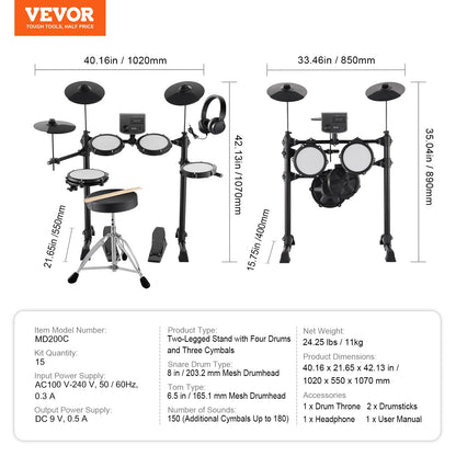 Electric drum set electronic drum set 150 sounds for beginners and adults