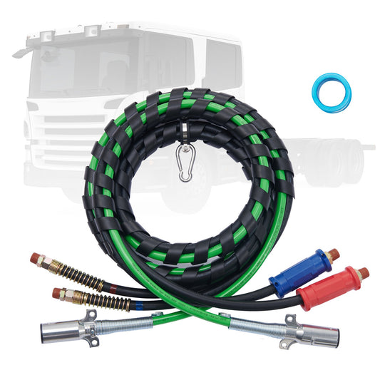 12FT Semi Truck Air Lines Kit 3-i-1 luftslangar och 7-vägsplugg ABS Power Line