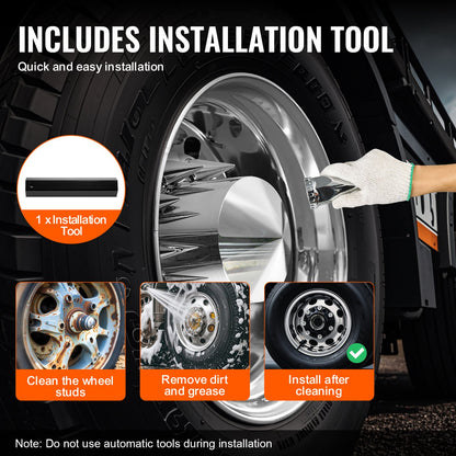 Rear and Front Axle Cover Combo Kit ABS Lug Nut Covers with Nut Protection Tool