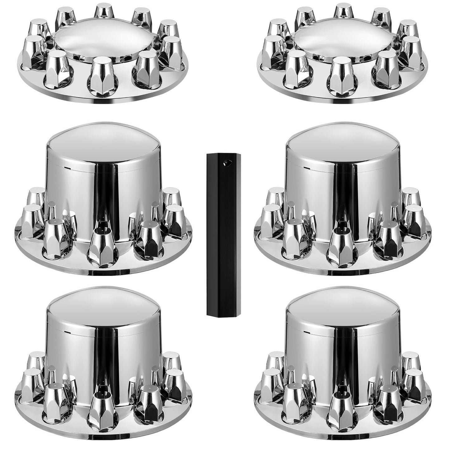 Rear and Front Axle Cover Combo Kit ABS Lug Nut Covers with Nut Protection Tool