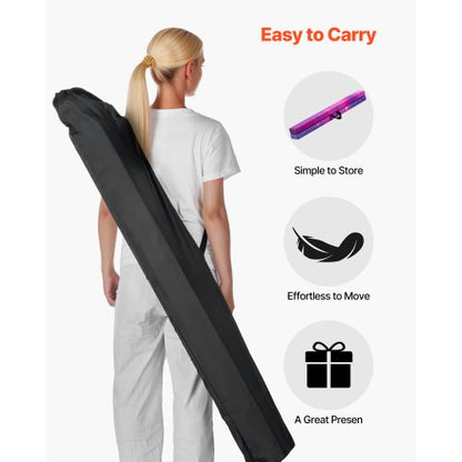 8FT Hopfällbar Balansbom för Barn, 136,1KG Stabil Stödjande Gymnastikgolvbom med Halkfri Matta, Gymnastikträningsutrustning med Träkärna med Halkfri Botten och Bärväska för Hemmagym, Galaxy |  EU