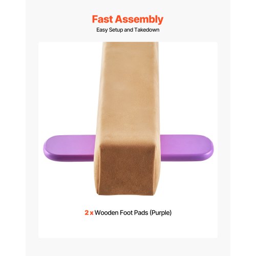 8FT Balansbom för Barn, 158,7 KG Stabilt Stöd Gymnastikgolvbom med Halkfria Trämattor, Gymnastikträningsutrustning med Träkärna och Halkfri Botten för Hem och Gym, Gul |  EU