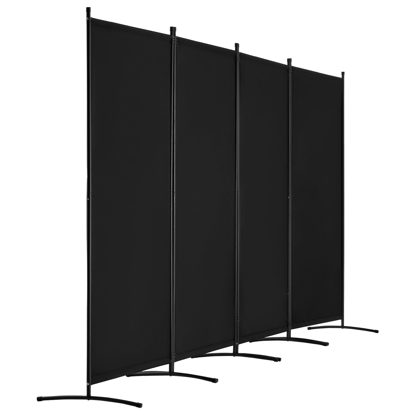 Room Divider 4 Panels Fabric Privacy Screen for Office Bedroom Black