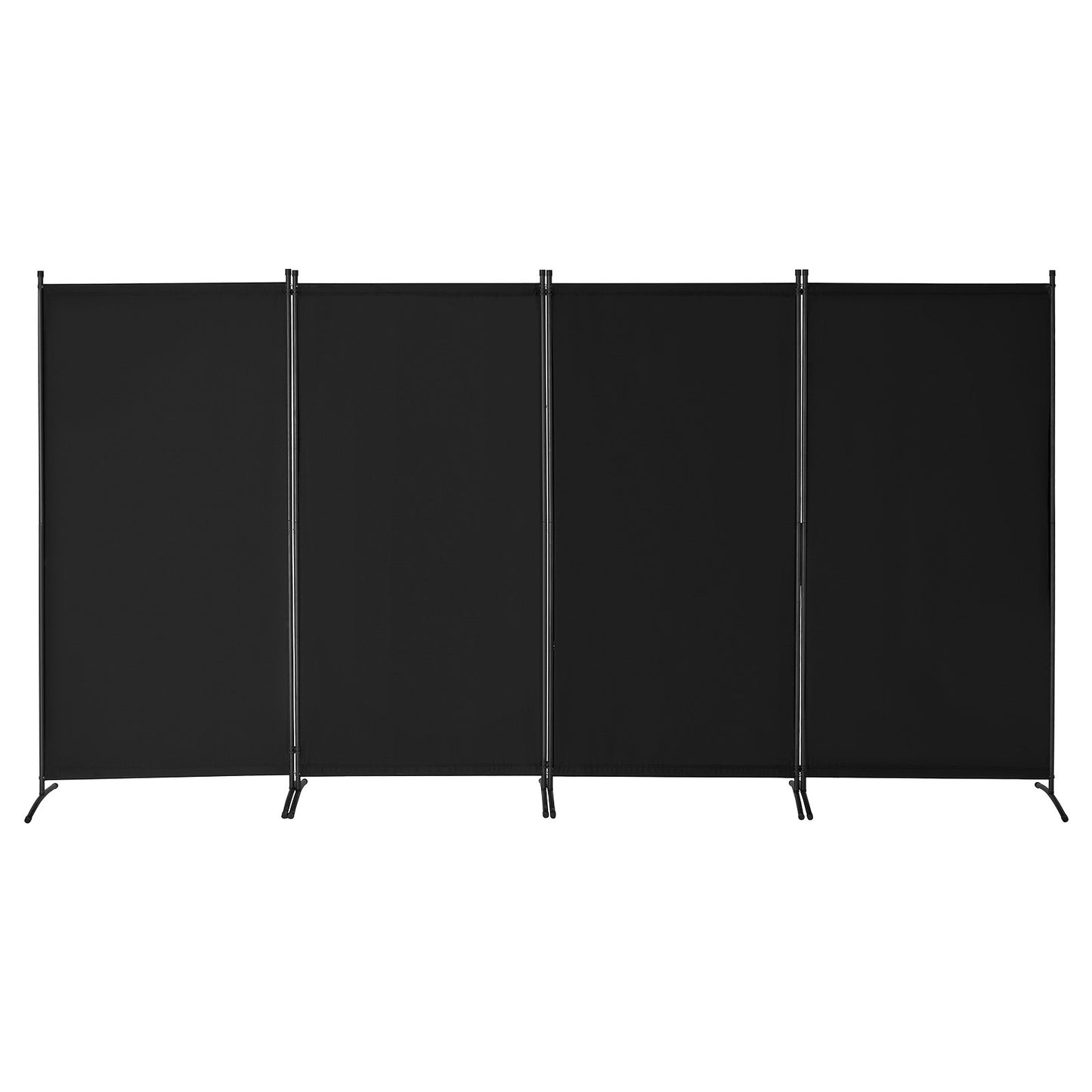 Room Divider 4 Panels Fabric Privacy Screen for Office Bedroom Black