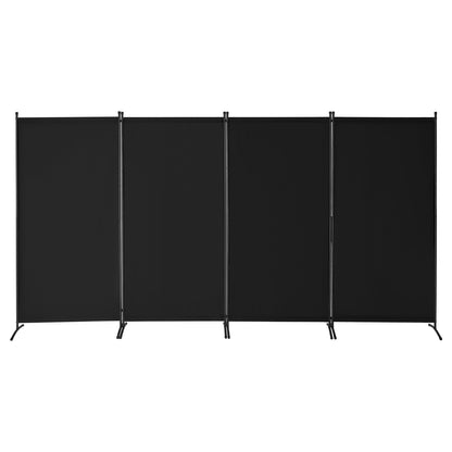 Room Divider 4 Panels Fabric Privacy Screen for Office Bedroom Black