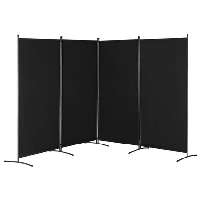 Room Divider 4 Panels Fabric Privacy Screen for Office Bedroom Black
