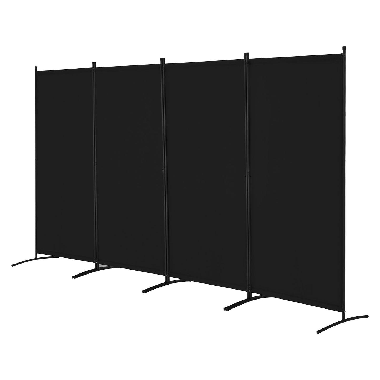 Room Divider 4 Panels Fabric Privacy Screen for Office Bedroom Black