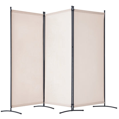 Rumsavdelare 3 Paneler Tyg Rum Sekretessskärm för Office Sovrum Beige