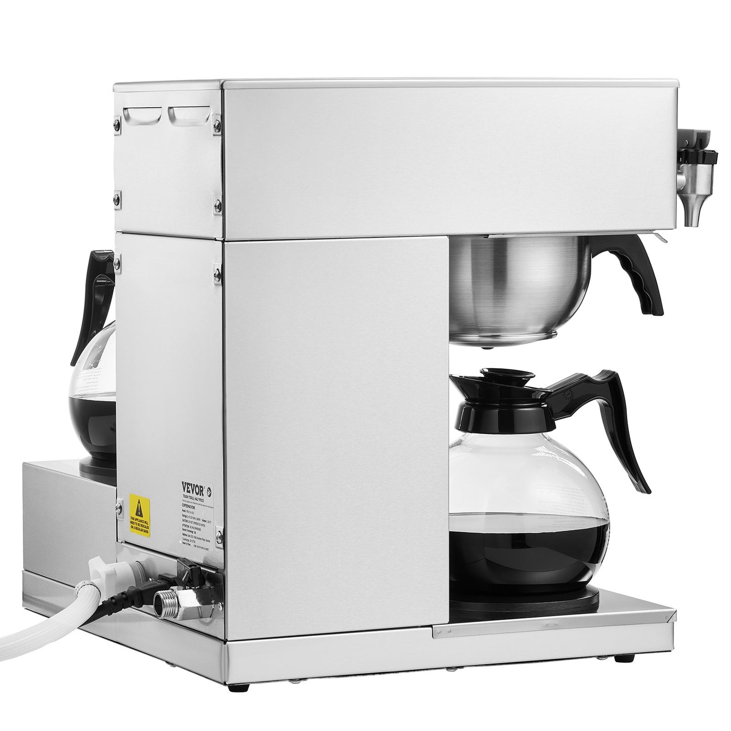 12 Cup Commercial Drip Coffee Maker with 3 Glass Carafes and 3 Warmers