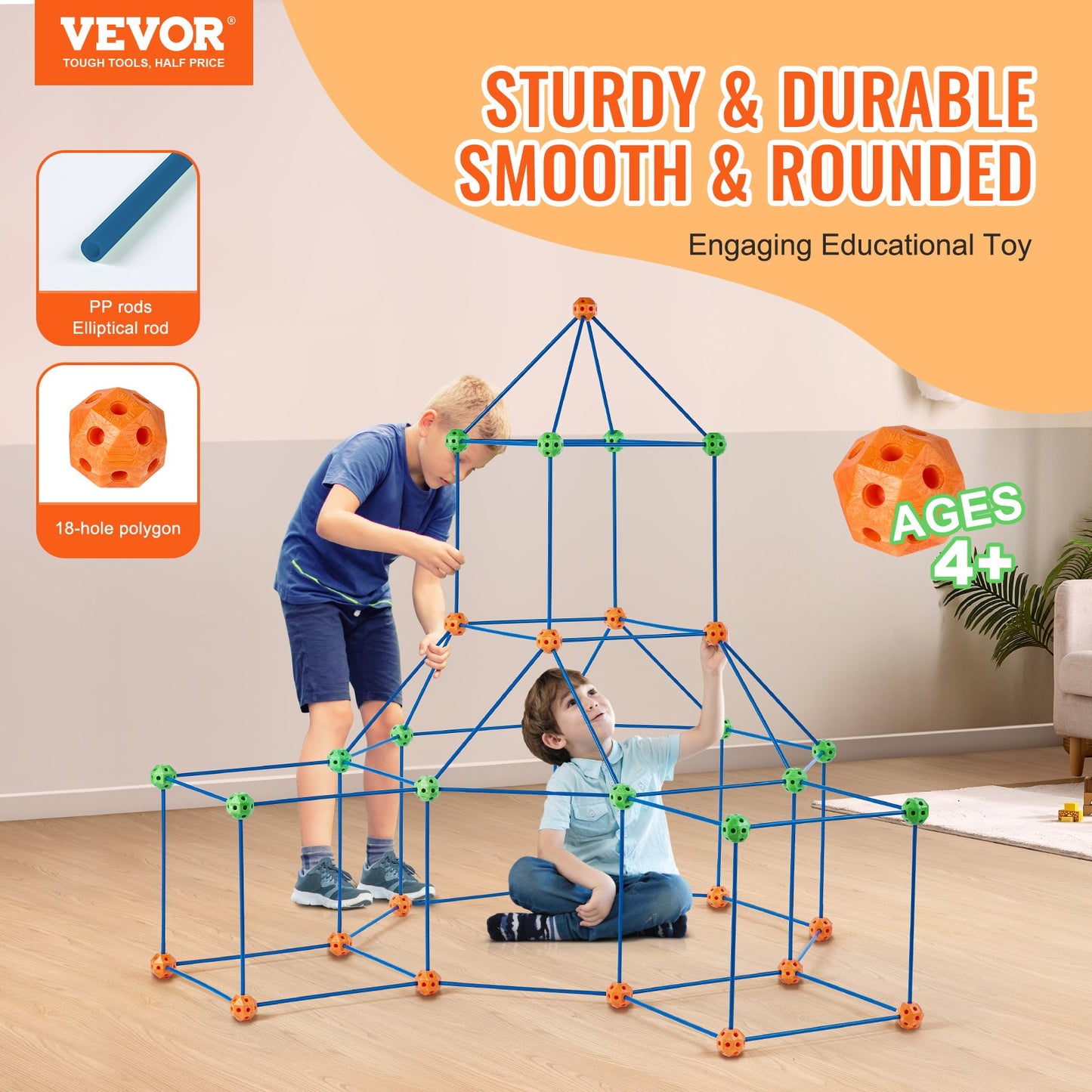 Tent Fort Building Kit för barn STEM Construction Toy Set Castle 120PCS