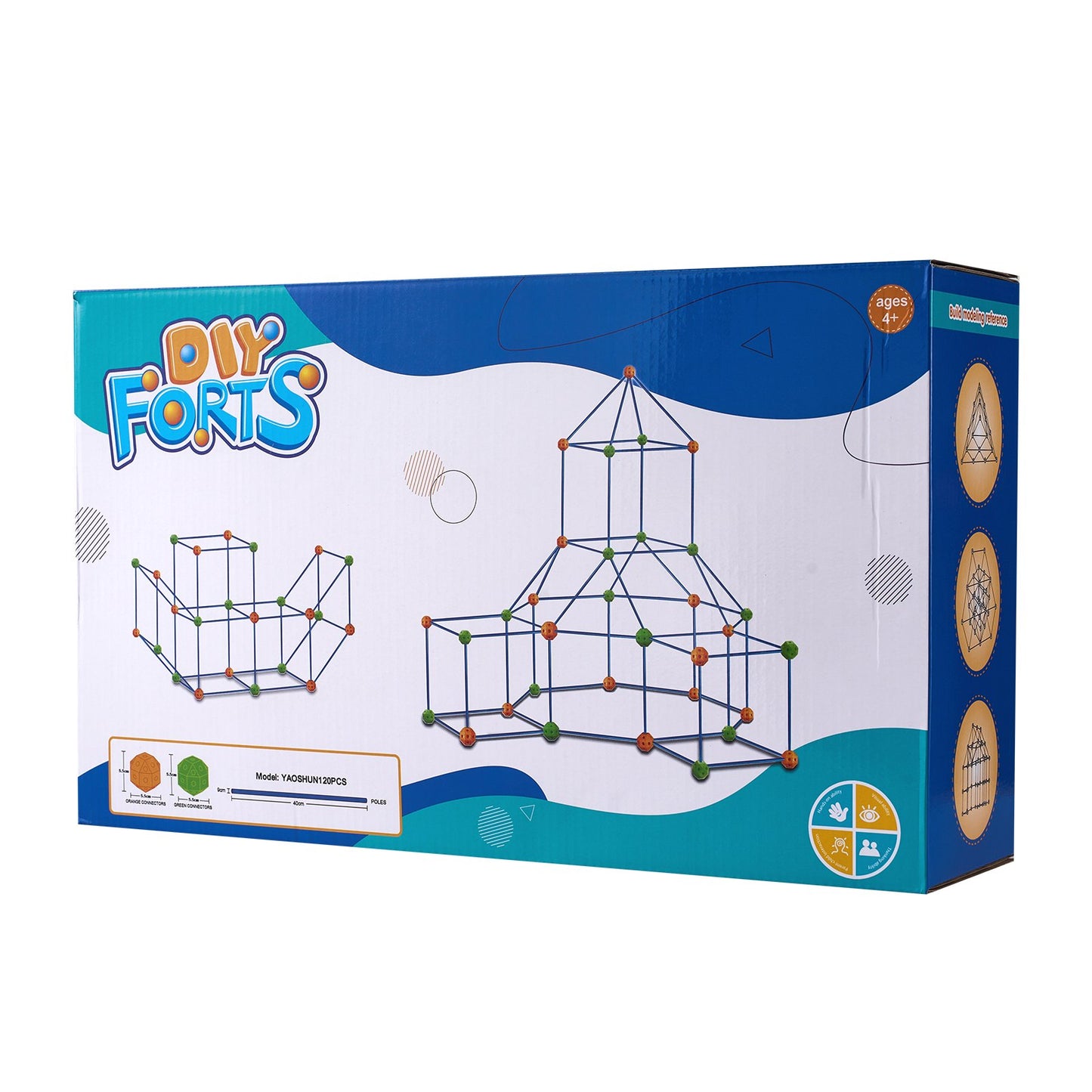 Tent Fort Building Kit för barn STEM Construction Toy Set Castle 120PCS