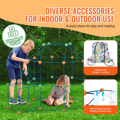 Tent Fort Building Kit för barn STEM Construction Toy Set Castle 180ST