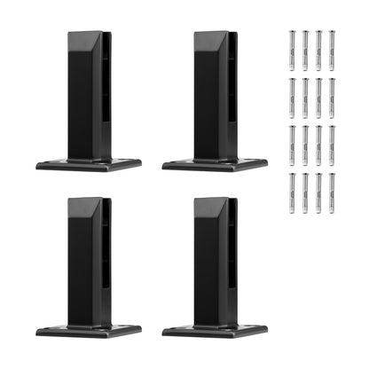 Glass clamp 4 PCS Square railing bracket for 0.31"-0.47" glass black