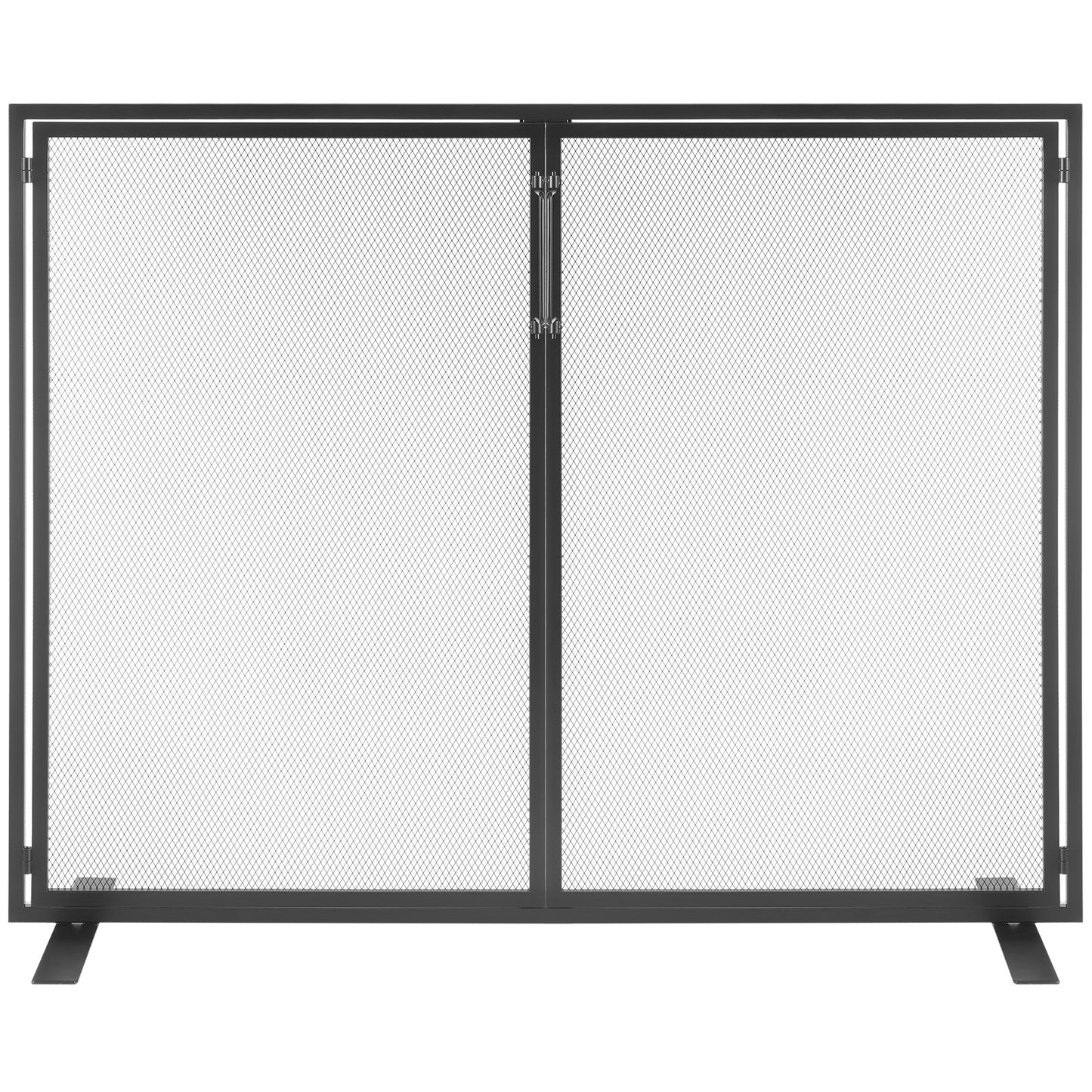 Fireplace Screen 1 Panel with Door, Heavy Duty Iron Mesh Fireplace Screen, 990(L) x780(H)MM Spark Guard Cover, Easy Installation, Freestanding Fire Fence Grille for Living Room Home Decor Modern