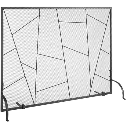 Fireplace Screen Single Panel, Heavy Duty Iron Mesh Fireplace Screen, 906(L) x720(H)MM Spark Guard Cover, Easy Installation, Freestanding Fire Fence Grille for Living Room Home Decor Modern