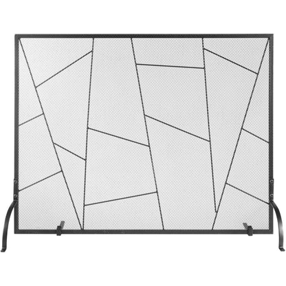 Fireplace Screen Single Panel, Heavy Duty Iron Mesh Fireplace Screen, 906(L) x720(H)MM Spark Guard Cover, Easy Installation, Freestanding Fire Fence Grille for Living Room Home Decor Modern