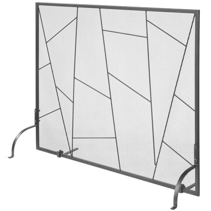 Fireplace Screen Single Panel, Heavy Duty Iron Mesh Fireplace Screen, 906(L) x720(H)MM Spark Guard Cover, Easy Installation, Freestanding Fire Fence Grille for Living Room Home Decor Modern