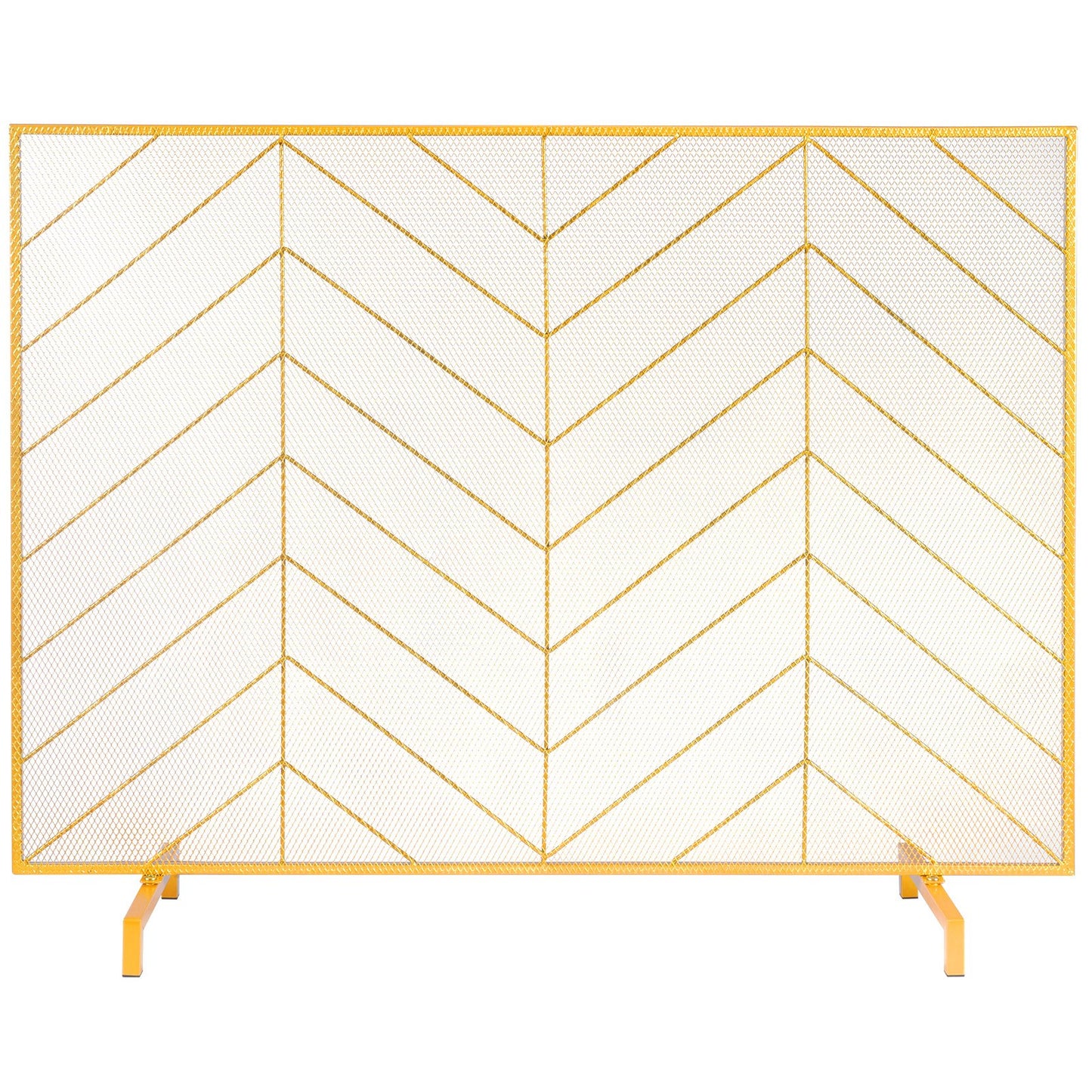 Fireplace Screen Single Panel, Heavy Duty Iron Mesh Fireplace Screen, 980(L) x758(H)MM Spark Guard Cover, Easy Installation, Freestanding Fire Fence Grille for Living Room Home Decor Modern