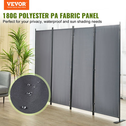 Rumsavdelare 4-panels vikbar sekretessskärm 88,2"x11,8"x67,3" mörkgrå