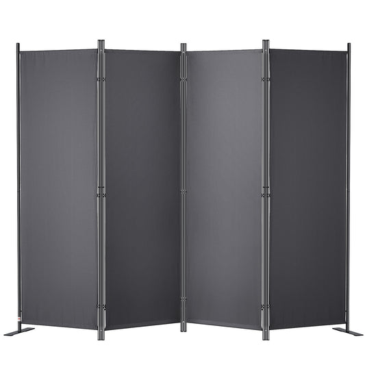Rumsavdelare 4-panels vikbar sekretessskärm 88,2"x11,8"x67,3" mörkgrå