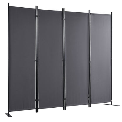 Rumsavdelare 4-panels vikbar sekretessskärm 88,2"x11,8"x67,3" mörkgrå