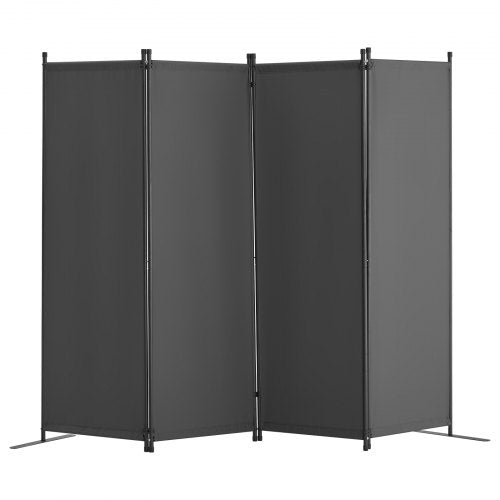 Room Divider 4-Panel Vikbar Privacy Screen Tyg Skiljevägg Kontorsgrå |  EU