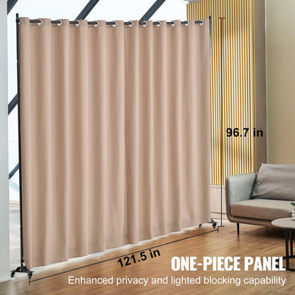 Room Divider Bärbar panel Rumsavdelare med hjul Sekretessskärm Brun