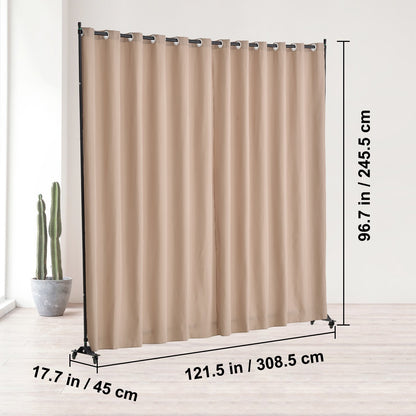 Room Divider Bärbar panel Rumsavdelare med hjul Sekretessskärm Brun