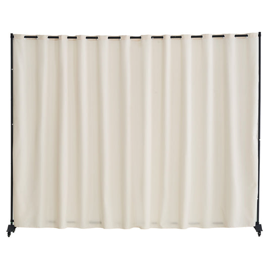 Room Divider Bärbar panel Rumsavdelare med hjul Sekretessskärm Beige