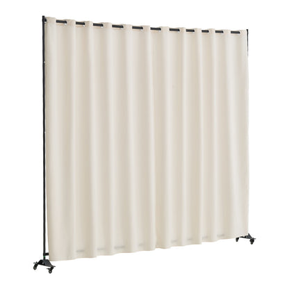 Room Divider Bärbar panel Rumsavdelare med hjul Sekretessskärm Beige